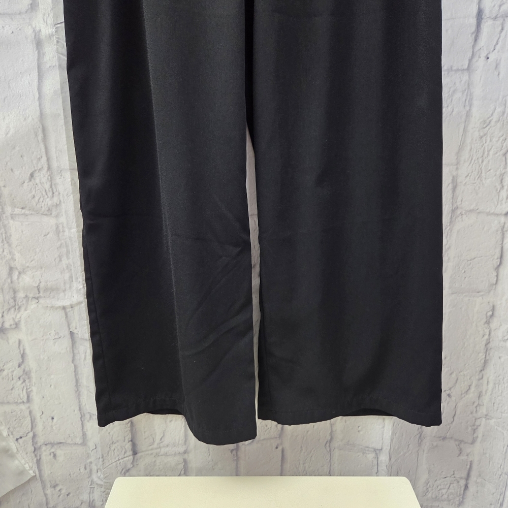 A New Day Large Black High Ruffle Waist Front Tie Belt Wide Leg Trousers - Picture 4 of 10